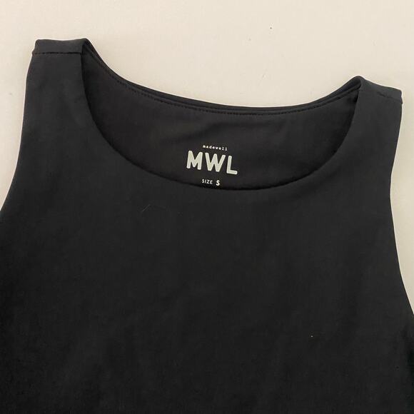 Madewell MWL Form Racerback Crop Tank Top Black S Small New - Picture 4 of 9